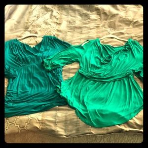 SET OF 2 Kiyonna 3/4-slv Rayon Tees